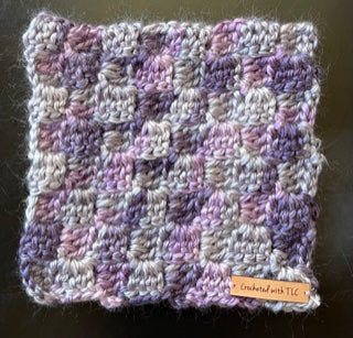 4-Pc C2C Multi-Color Crochet Coaster Set